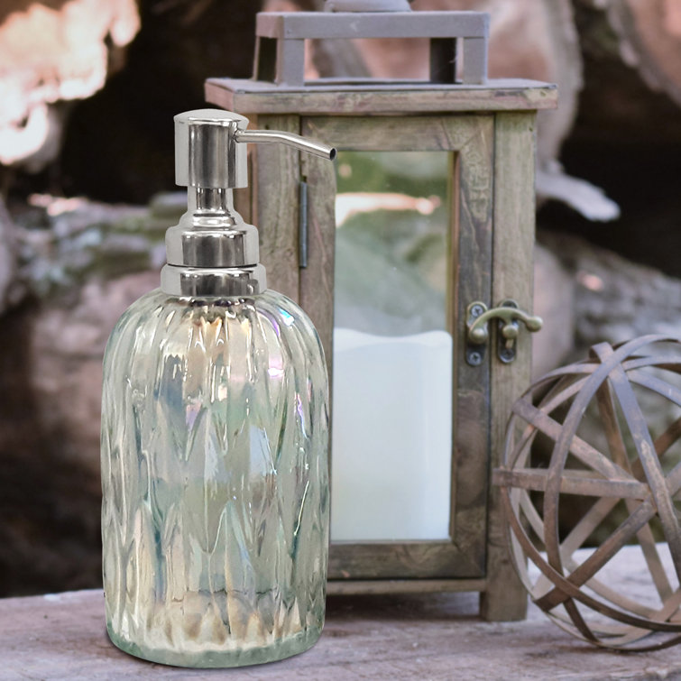 BRONZE TONE PUMP+AMBER COLOR GLASS VINTAGE STYLE SOAP BATHROOM,KITCHEN DISPENSER Bathroom Soap